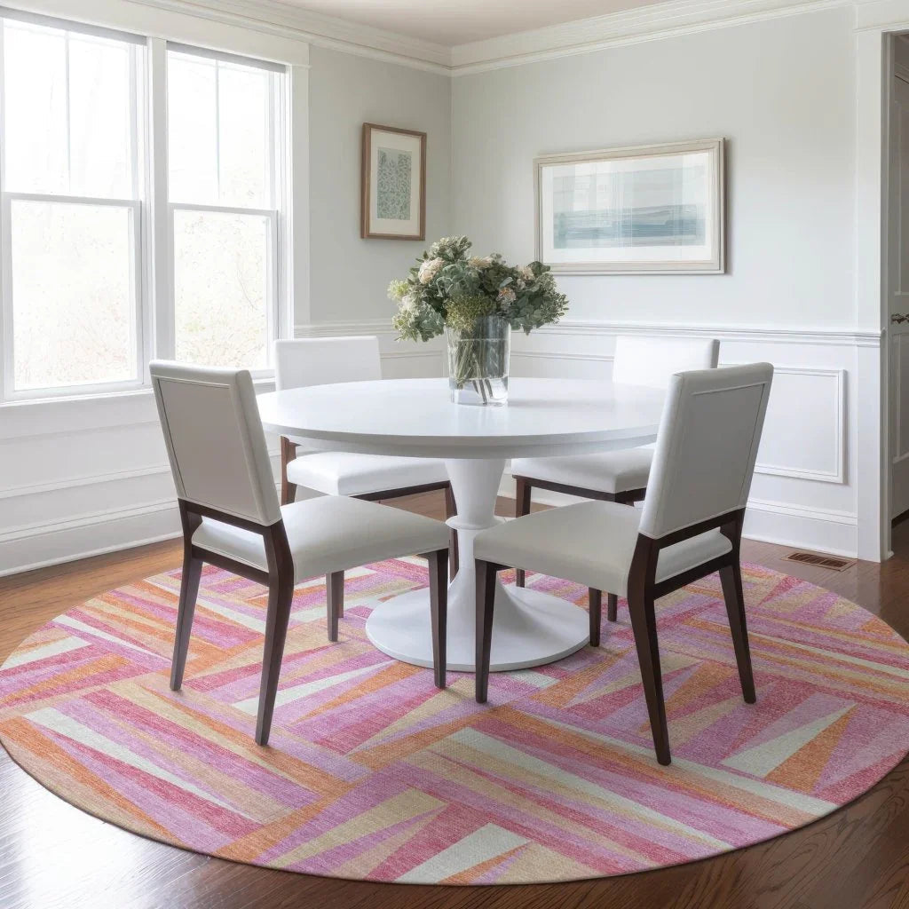 Azura Pink Washable Indoor-Outdoor Rug-Outdoor Rugs-LOOMLAN Rugs-LOOMLAN