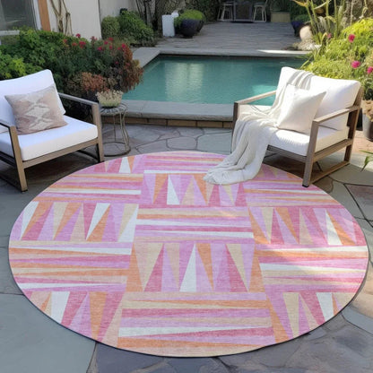 Azura Pink Washable Indoor-Outdoor Rug-Outdoor Rugs-LOOMLAN Rugs-LOOMLAN