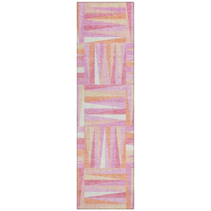 Azura Pink Washable Indoor-Outdoor Rug-Outdoor Rugs-LOOMLAN Rugs-2'3" x 7'6"-LOOMLAN