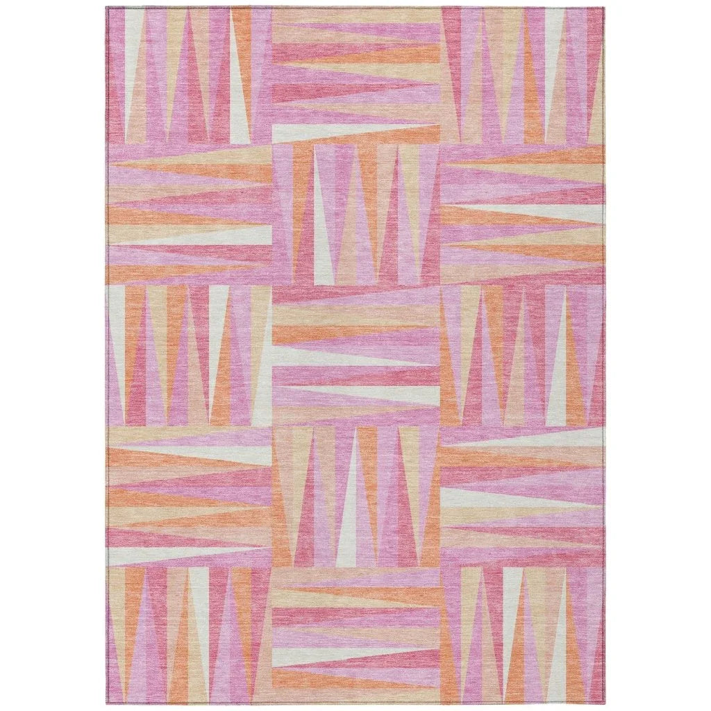 Azura Pink Washable Indoor-Outdoor Rug-Outdoor Rugs-LOOMLAN Rugs-2'6" x 3'10"-LOOMLAN