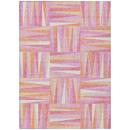 Azura Pink Washable Indoor-Outdoor Rug-Outdoor Rugs-LOOMLAN Rugs-2'6" x 3'10"-LOOMLAN