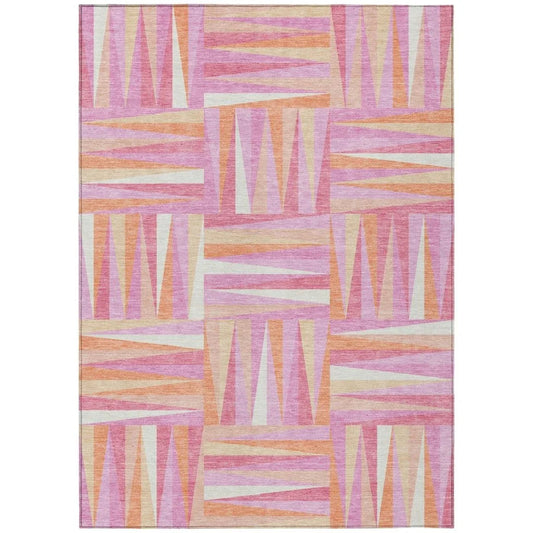 Azura Pink Washable Indoor-Outdoor Rug-Outdoor Rugs-LOOMLAN Rugs-2'6" x 3'10"-LOOMLAN