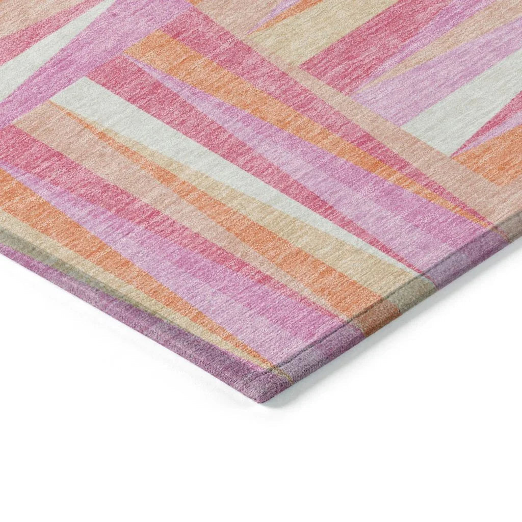 Azura Pink Washable Indoor-Outdoor Rug-Outdoor Rugs-LOOMLAN Rugs-LOOMLAN