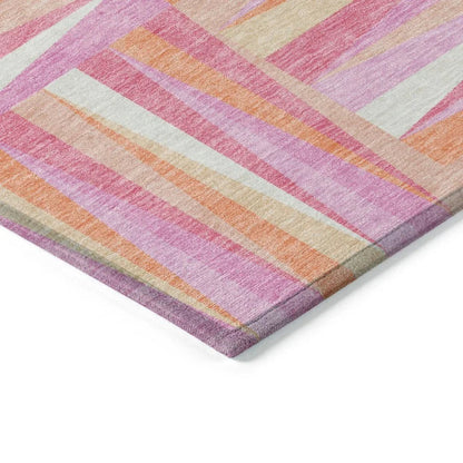 Azura Pink Washable Indoor-Outdoor Rug-Outdoor Rugs-LOOMLAN Rugs-LOOMLAN