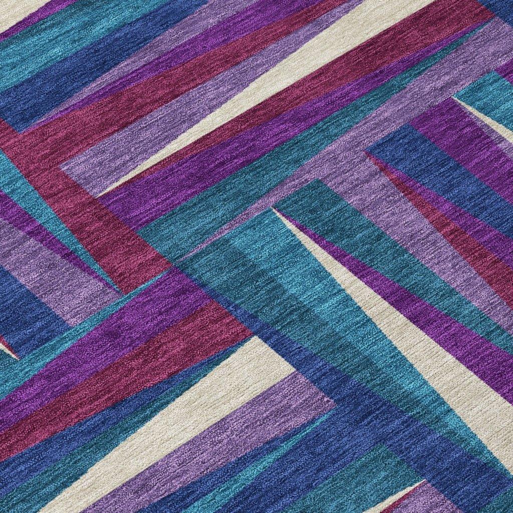 Azura Purple Washable Indoor-Outdoor Rug-Outdoor Rugs-LOOMLAN Rugs-LOOMLAN