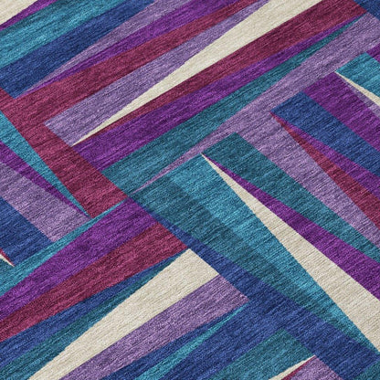 Azura Purple Washable Indoor-Outdoor Rug-Outdoor Rugs-LOOMLAN Rugs-LOOMLAN