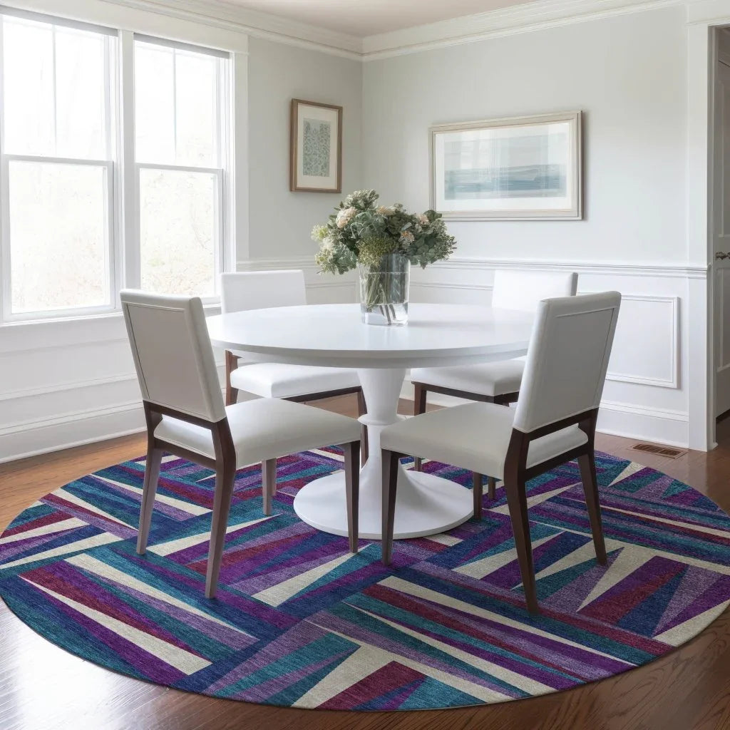 Azura Purple Washable Indoor-Outdoor Rug-Outdoor Rugs-LOOMLAN Rugs-LOOMLAN