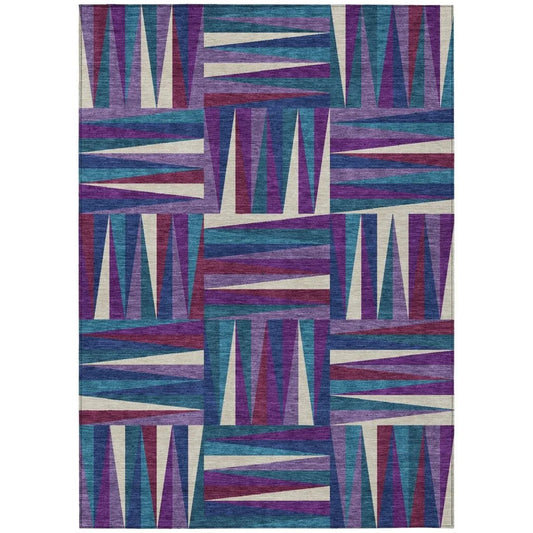 Azura Purple Washable Indoor-Outdoor Rug-Outdoor Rugs-LOOMLAN Rugs-2'6" x 3'10"-LOOMLAN