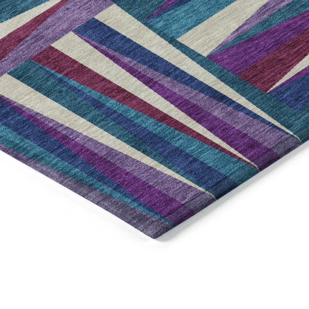 Azura Purple Washable Indoor-Outdoor Rug-Outdoor Rugs-LOOMLAN Rugs-LOOMLAN