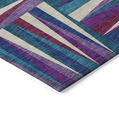 Azura Purple Washable Indoor-Outdoor Rug-Outdoor Rugs-LOOMLAN Rugs-LOOMLAN