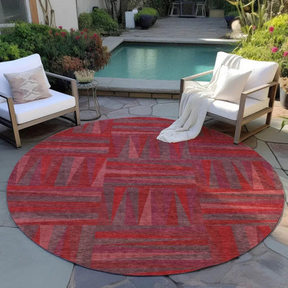 Azura Red Washable Indoor-Outdoor Rug-Outdoor Rugs-LOOMLAN Rugs-LOOMLAN