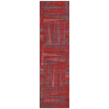 Azura Red Washable Indoor-Outdoor Rug-Outdoor Rugs-LOOMLAN Rugs-2'3" x 7'6"-LOOMLAN