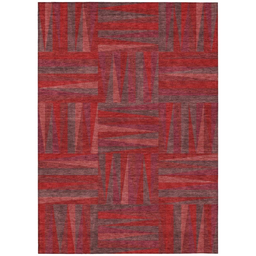 Azura Red Washable Indoor-Outdoor Rug-Outdoor Rugs-LOOMLAN Rugs-2'6" x 3'10"-LOOMLAN