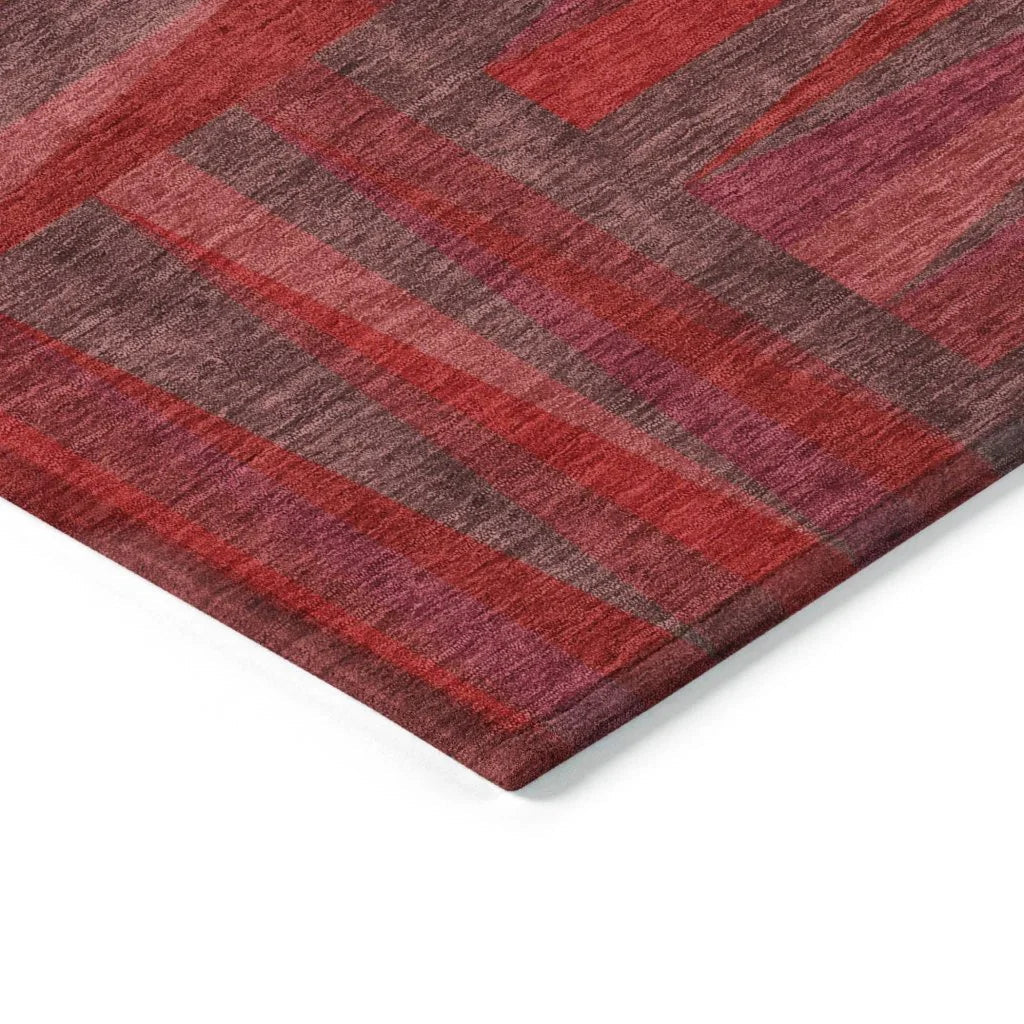 Azura Red Washable Indoor-Outdoor Rug-Outdoor Rugs-LOOMLAN Rugs-LOOMLAN