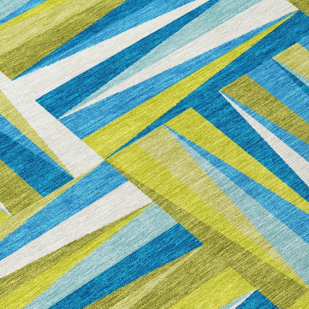 Azura Teal Washable Indoor-Outdoor Rug-Outdoor Rugs-LOOMLAN Rugs-LOOMLAN