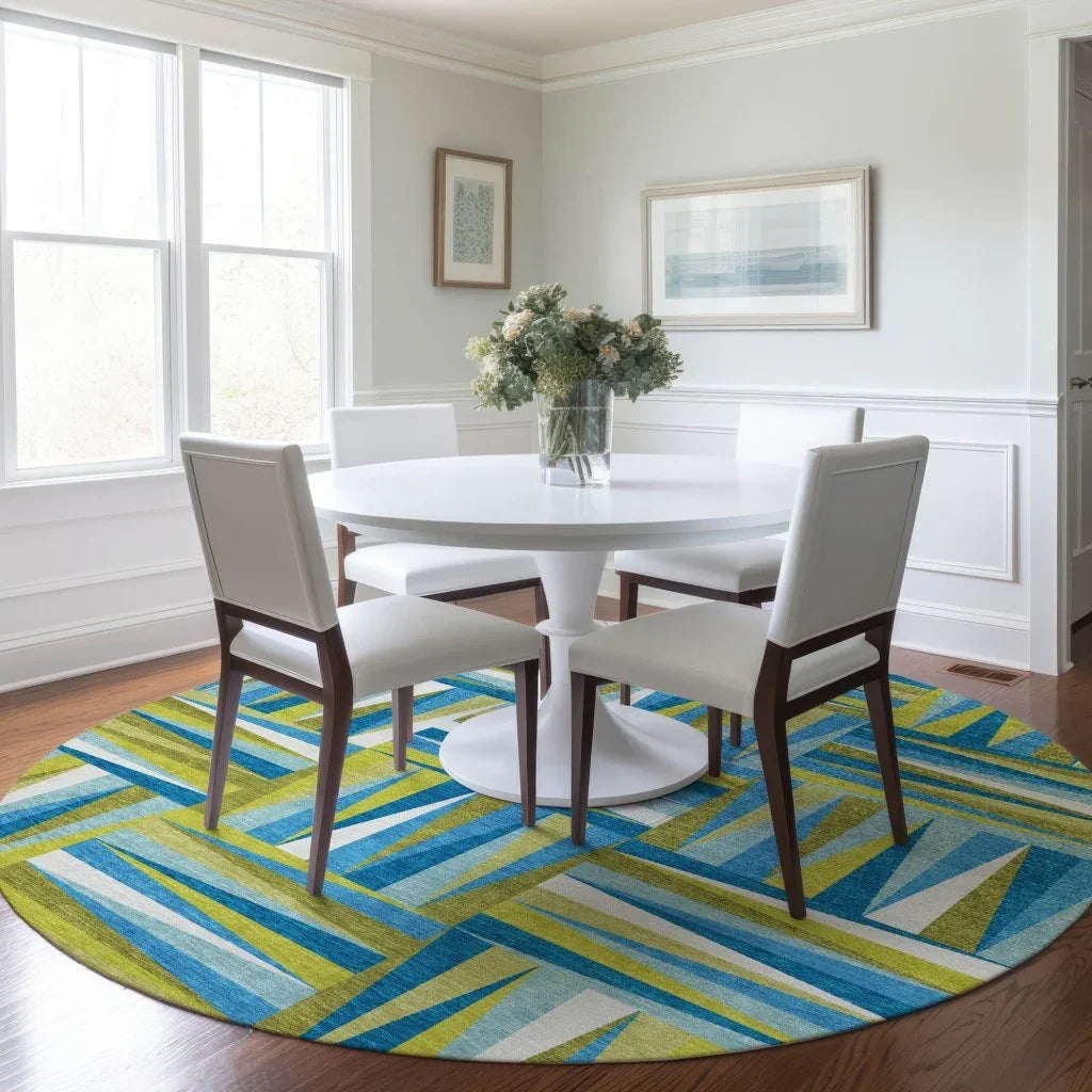 Azura Teal Washable Indoor-Outdoor Rug-Outdoor Rugs-LOOMLAN Rugs-LOOMLAN