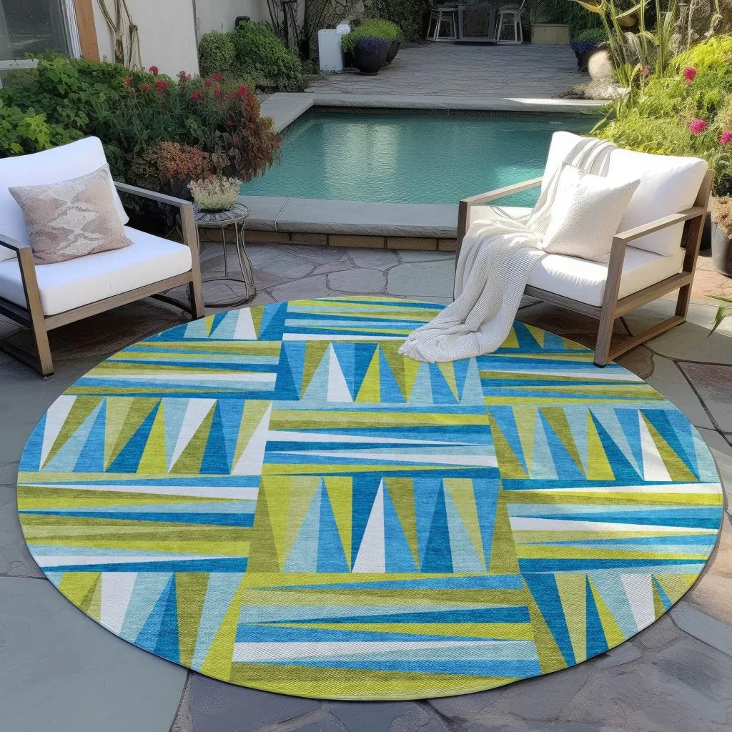 Azura Teal Washable Indoor-Outdoor Rug-Outdoor Rugs-LOOMLAN Rugs-LOOMLAN