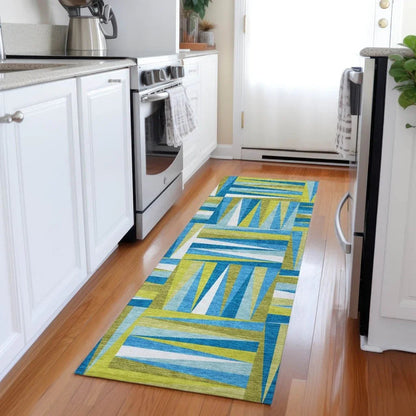 Azura Teal Washable Indoor-Outdoor Rug-Outdoor Rugs-LOOMLAN Rugs-LOOMLAN