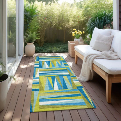 Azura Teal Washable Indoor-Outdoor Rug-Outdoor Rugs-LOOMLAN Rugs-LOOMLAN