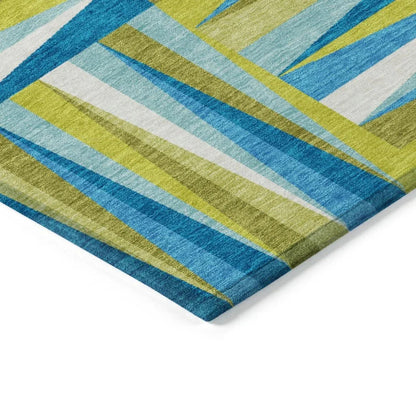 Azura Teal Washable Indoor-Outdoor Rug-Outdoor Rugs-LOOMLAN Rugs-LOOMLAN