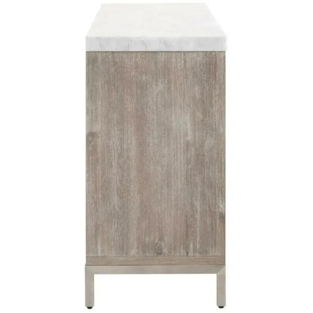 Azure Carrera 6 - Drawer Double Dresser White Marble - LOOMLAN - Essentials For Living - Dressers