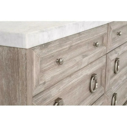 Azure Carrera 6 - Drawer Double Dresser White Marble - LOOMLAN - Essentials For Living - Dressers