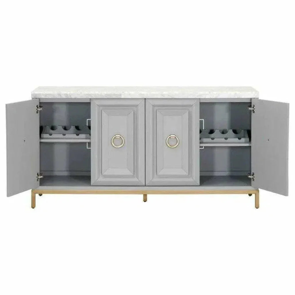 Azure Carrera Sideboard White Marble Gray - LOOMLAN - Essentials For Living - Sideboards