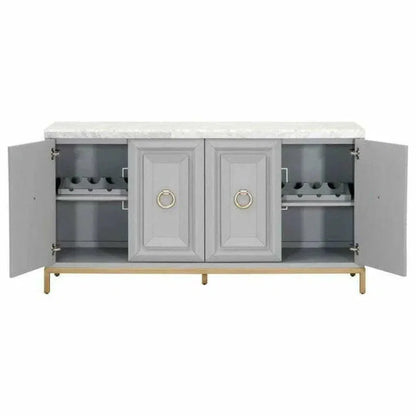 Azure Carrera Sideboard White Marble Gray - LOOMLAN - Essentials For Living - Sideboards