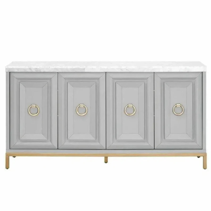 Azure Carrera Sideboard White Marble Gray - LOOMLAN - Essentials For Living - Sideboards