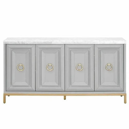 Azure Carrera Sideboard White Marble Gray - LOOMLAN - Essentials For Living - Sideboards