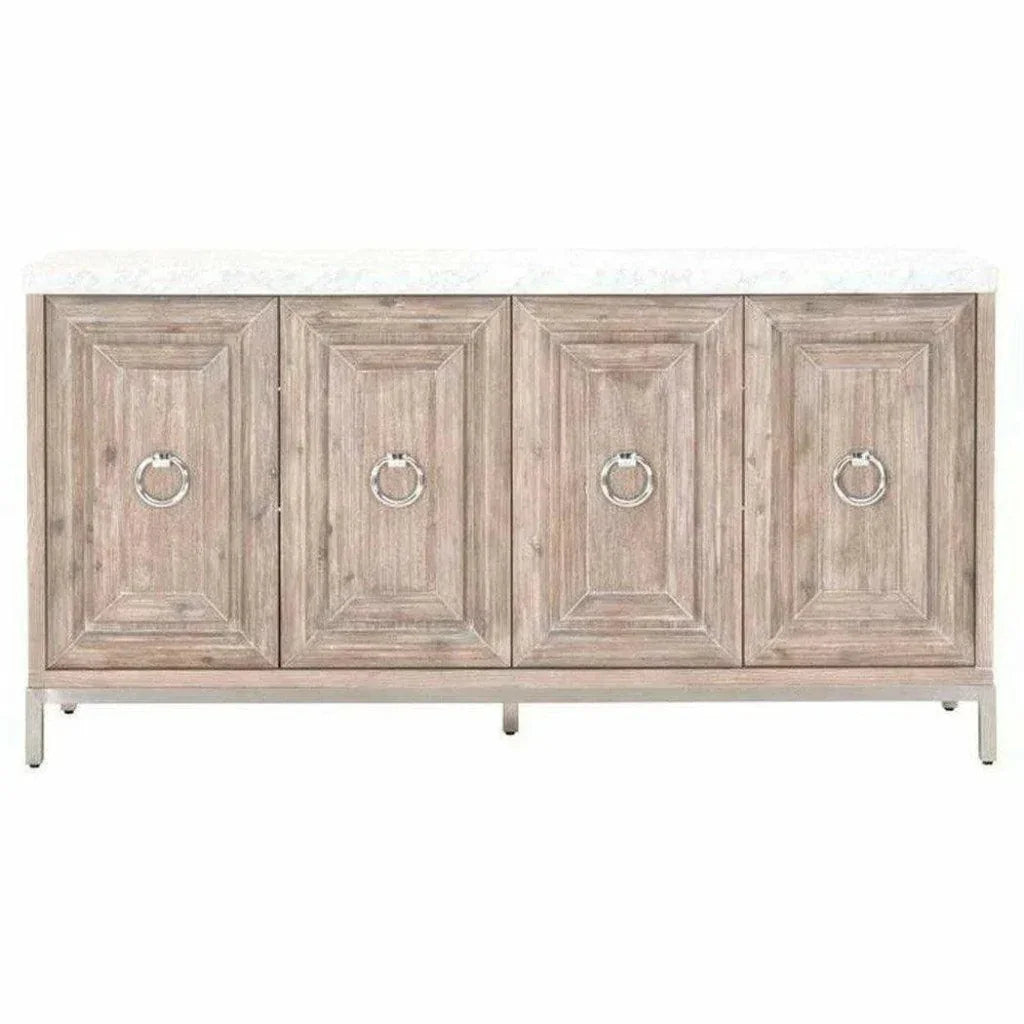 Azure Carrera Sideboard White Marble Steel - LOOMLAN - Essentials For Living - Sideboards