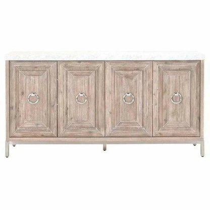 Azure Carrera Sideboard White Marble Steel - LOOMLAN - Essentials For Living - Sideboards