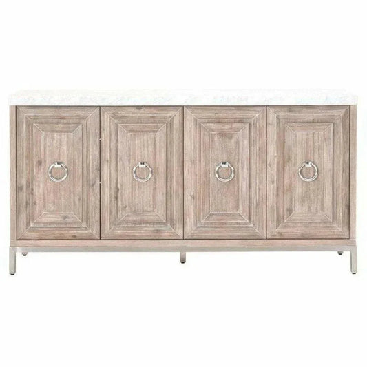 Azure Carrera Sideboard White Marble Steel - LOOMLAN - Essentials For Living - Sideboards