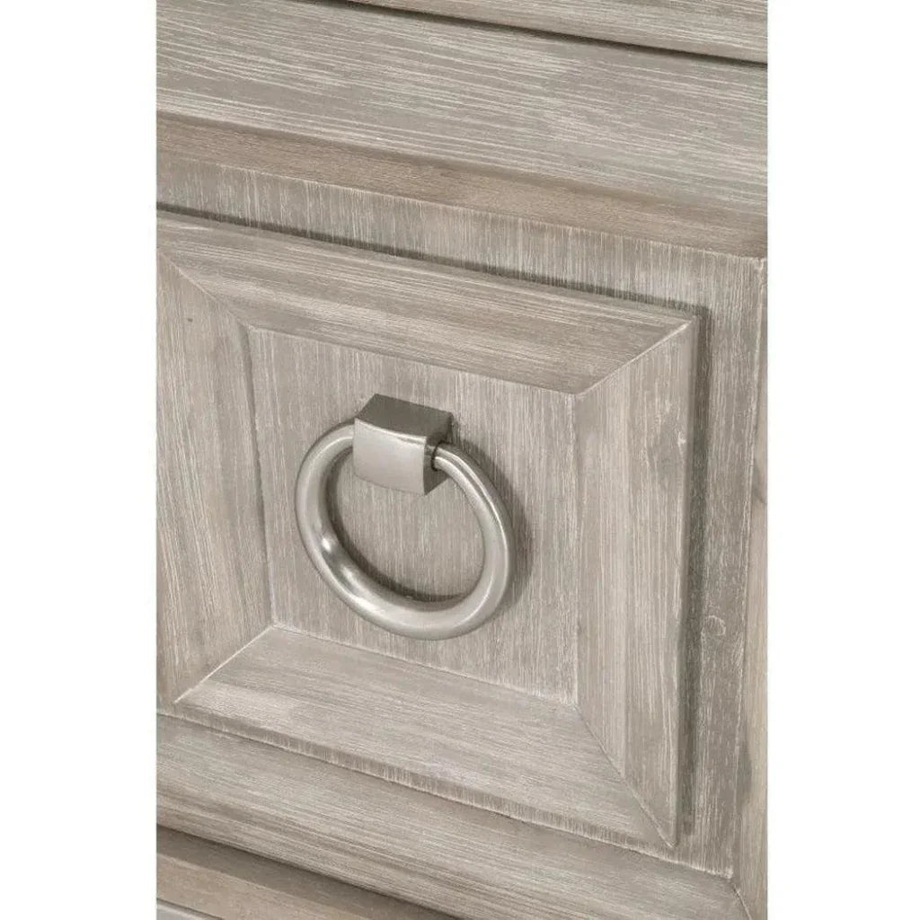 Azure Natural Grey Accent Cabinet White Carrera Marble - LOOMLAN - Essentials For Living - Accent Cabinets