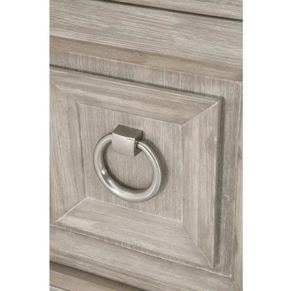 Azure Natural Grey Accent Cabinet White Carrera Marble - LOOMLAN - Essentials For Living - Accent Cabinets