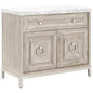 Azure Natural Grey Accent Cabinet White Carrera Marble - LOOMLAN - Essentials For Living - Accent Cabinets