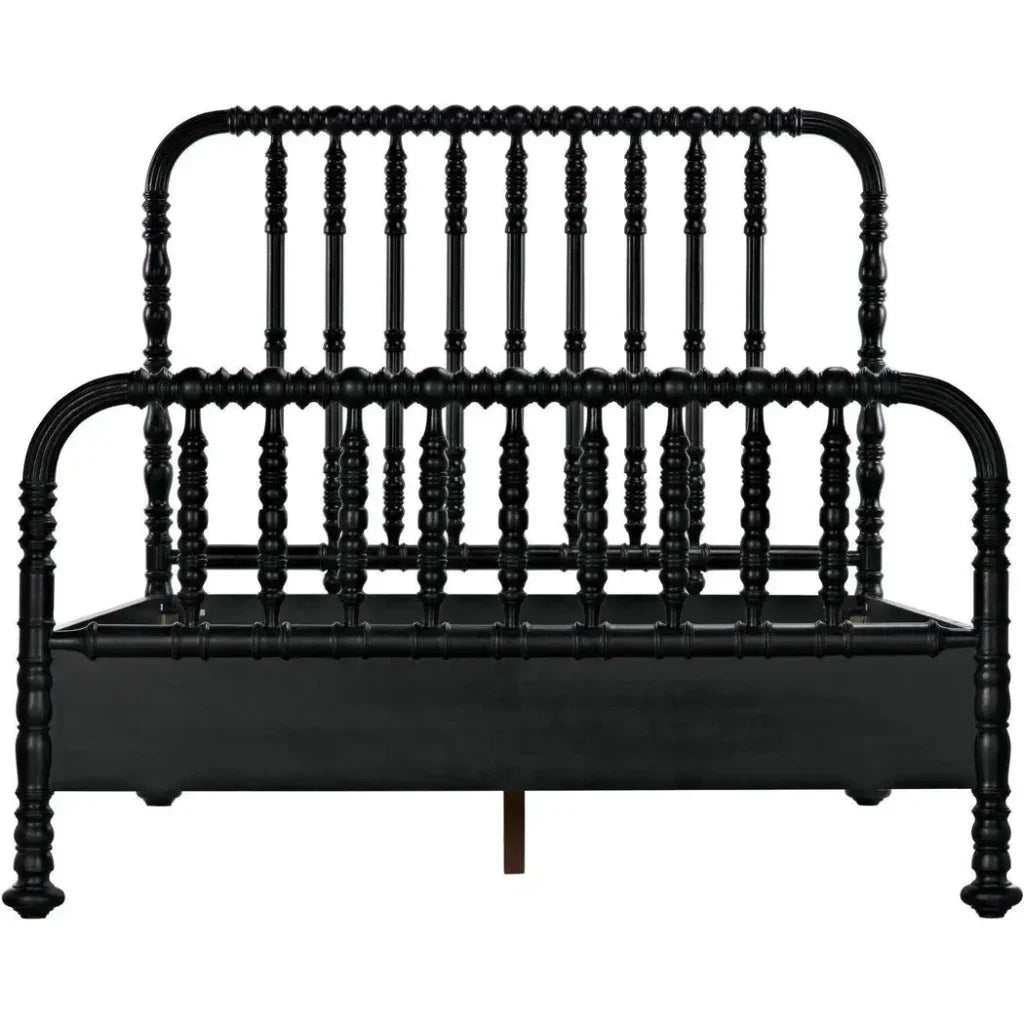 Bachelor Black Wooden Bed Frame - LOOMLAN - Noir - Beds