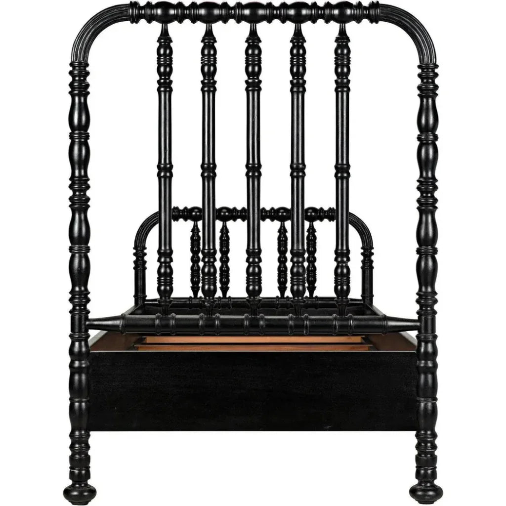 Bachelor Black Wooden Bed Frame - LOOMLAN - Noir - Beds