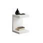 Bachelor End Table High Gloss White Hidden Drawer - LOOMLAN - SUNPAN - Side Tables