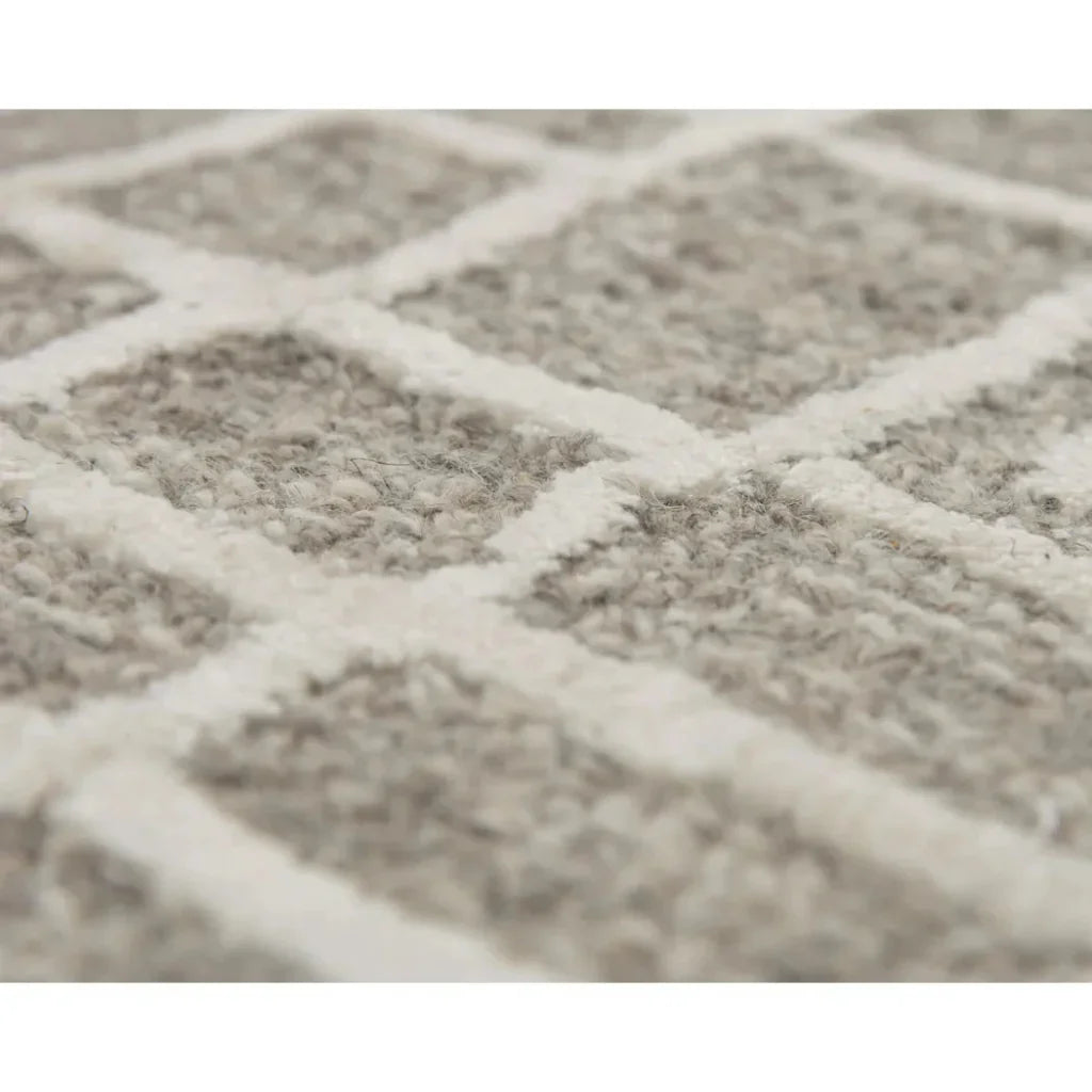 Back Geometric Taupe Area Rugs For Living Room - LOOMLAN - LOOMLAN - Area Rugs