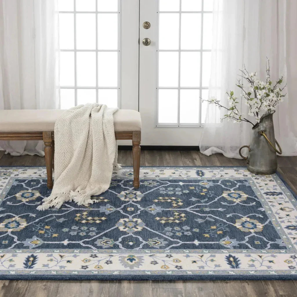 Baha Traditional Blue Living Room Rug - LOOMLAN - LOOMLAN - Area Rugs