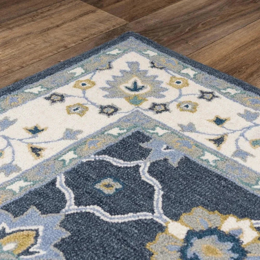 Baha Traditional Blue Living Room Rug - LOOMLAN - LOOMLAN - Area Rugs