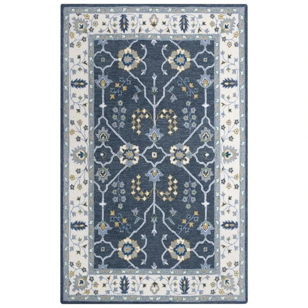 Baha Traditional Blue Living Room Rug - LOOMLAN - LOOMLAN - Area Rugs