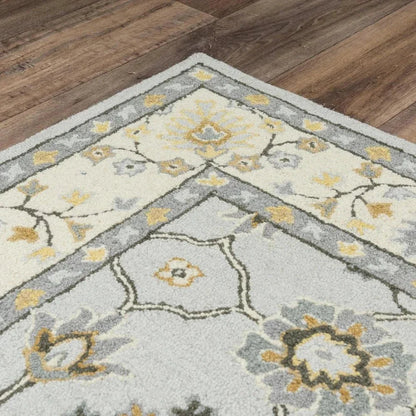 Bahn Traditional Gray Living Room Rug - LOOMLAN - LOOMLAN - Area Rugs