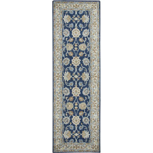 Baia Wool Blue Hallway Kitchen Runner Rug - LOOMLAN - LOOMLAN - Area Rugs