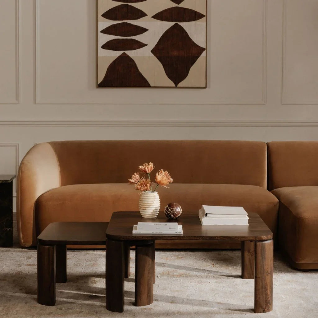 Bailey Deep Brown Mango Wood Nesting Coffee Table - LOOMLAN - Moe's Home - Coffee Tables