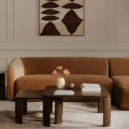 Bailey Deep Brown Mango Wood Nesting Coffee Table - LOOMLAN - Moe's Home - Coffee Tables