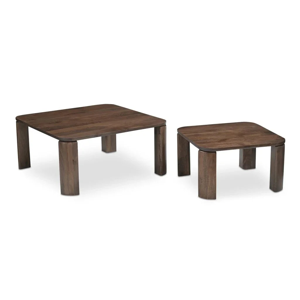 Bailey Deep Brown Mango Wood Nesting Coffee Table - LOOMLAN - Moe's Home - Coffee Tables