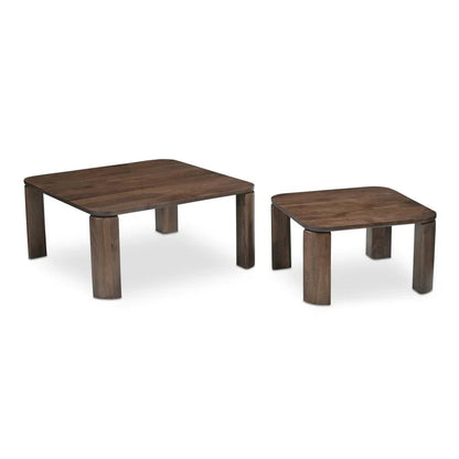 Bailey Deep Brown Mango Wood Nesting Coffee Table - LOOMLAN - Moe's Home - Coffee Tables