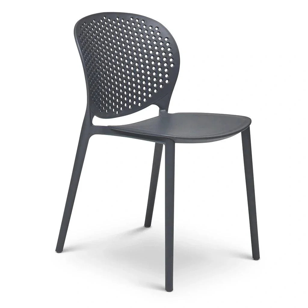 Bailey Poly Lumber Outdoor Side Chair 4PC-Outdoor Dining Chairs-Urbia-Black Grey-LOOMLAN